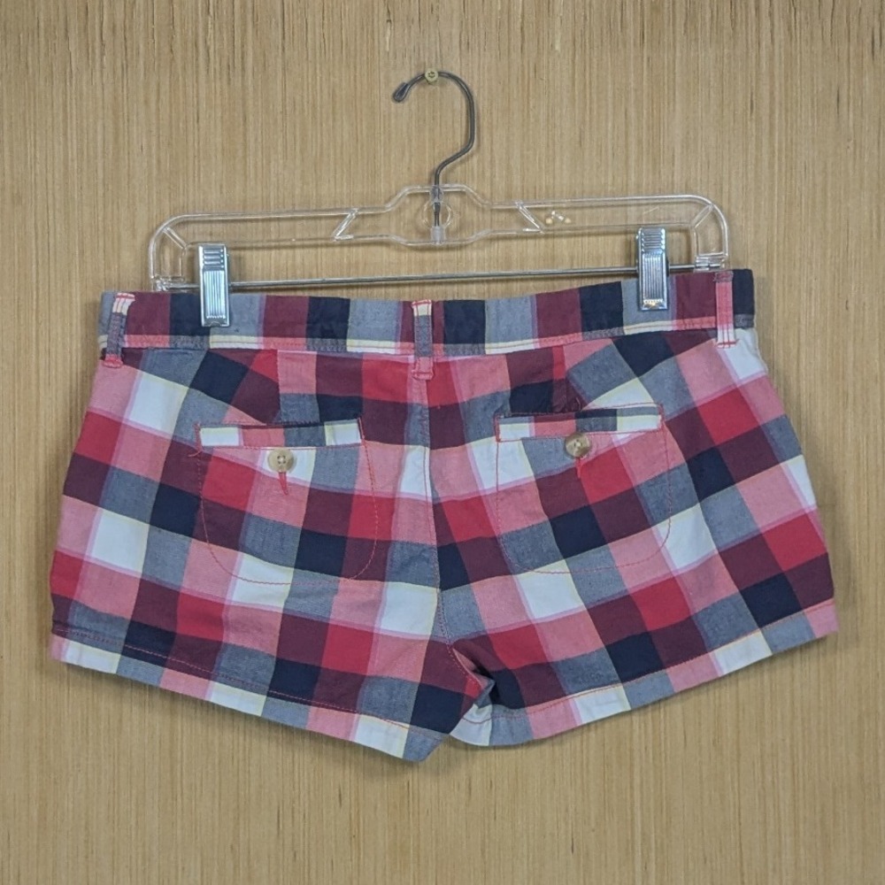 Abercrombie & Fitch Micro Shorts Mini Y2K Plaid Perfect Stretch Preppy Women's 4 - Picture 3 of 8